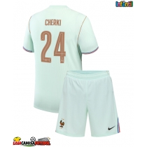 Camisa de Futebol França Rayan Cherki #24 Equipamento Secundário Infantil Mundo 2026 Manga Curta (+ Calças curtas)